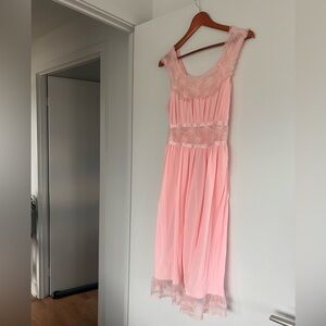 Vintage Pink Lace Slip